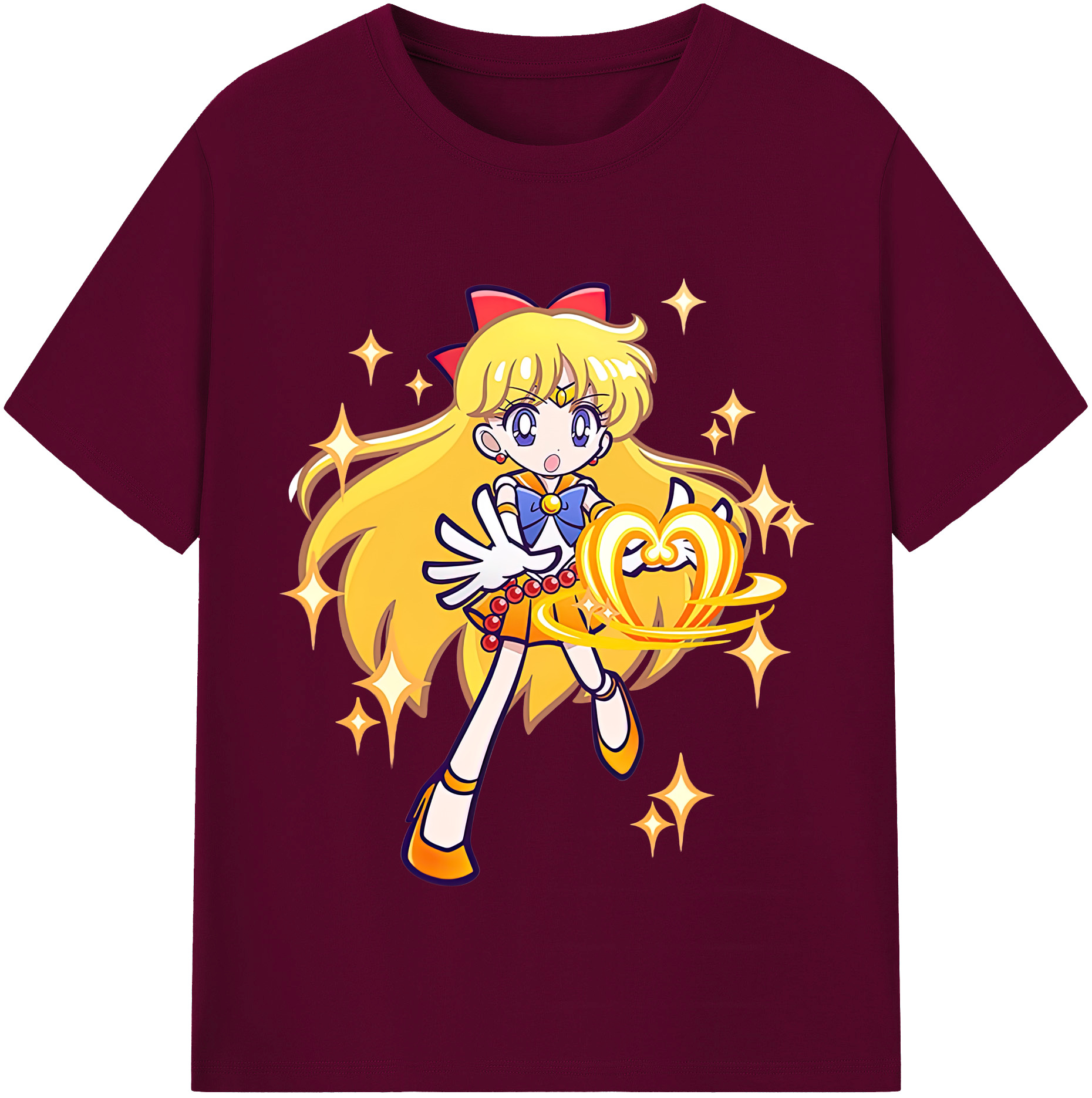（画像用） 美少女戦士セーラームーン 愛野 美奈子 あいの みなこ Sailor Moon Aino Minako レディースカジュアルプリントTシャツ（綿100％）
